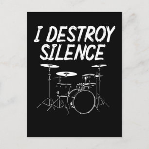 Drummer Quote Drumset Rock Band Drum Musician Briefkaart