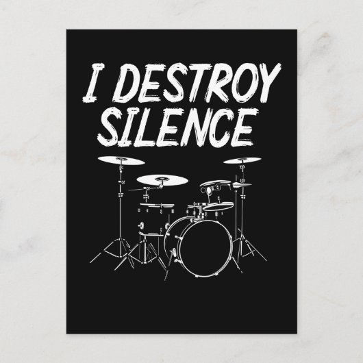 Drummer Quote Drumset Rock Band Drum Musician Briefkaart (Voorkant)
