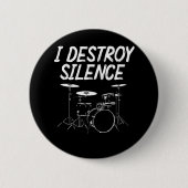 Drummer Quote Drumset Rock Band Drum Musician Ronde Button 5,7 Cm (Voorkant)