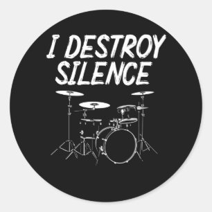 Drummer Quote Drumset Rock Band Drum Musician Ronde Sticker
