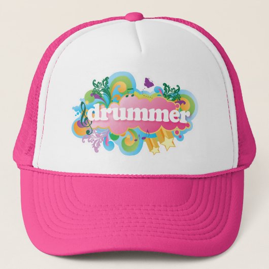 Drummer Retro Burst Trucker Pet (Voorkant)