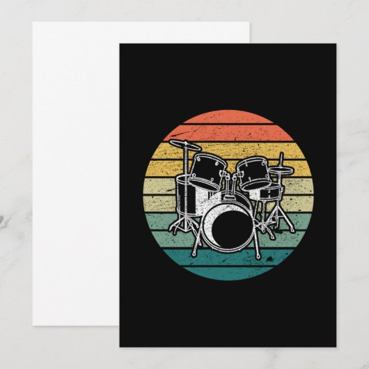  drummer Retro drumbeeld Kaart (Voorkant / Achterkant)