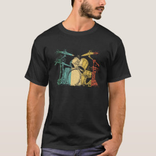 Drummer Retro drumstel Drummers Mannen Drummi T-shirt
