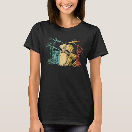 Drummer Retro drumstel Drummers Mannen Drummi T-shirt (Voorkant)