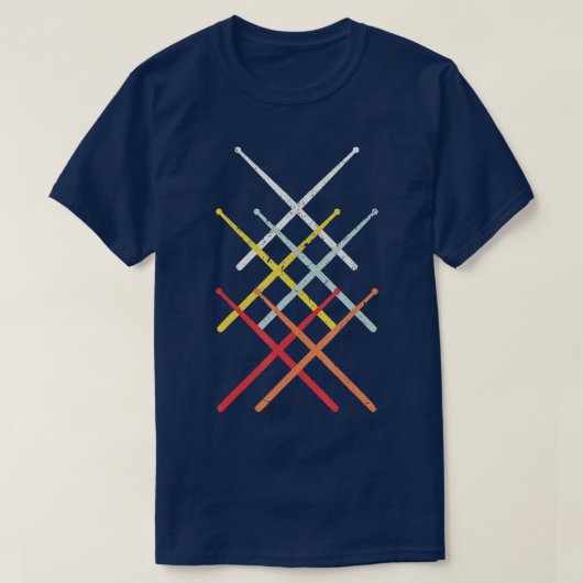 drummer Retro drumsticks T-shirt (Design voorkant)