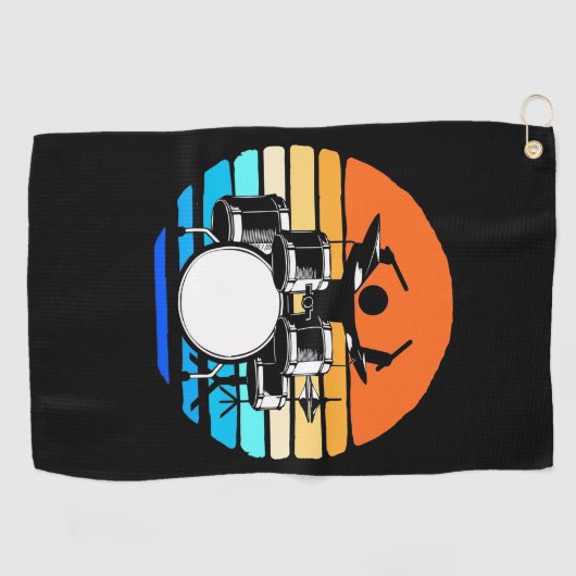 Drummer Retro Golfhanddoek (Horizontaal)