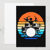 Drummer Retro  Kaart (Voorkant / Achterkant)