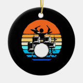 Drummer Retro  Keramisch Ornament (Voorkant)