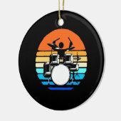 Drummer Retro  Keramisch Ornament (Links)