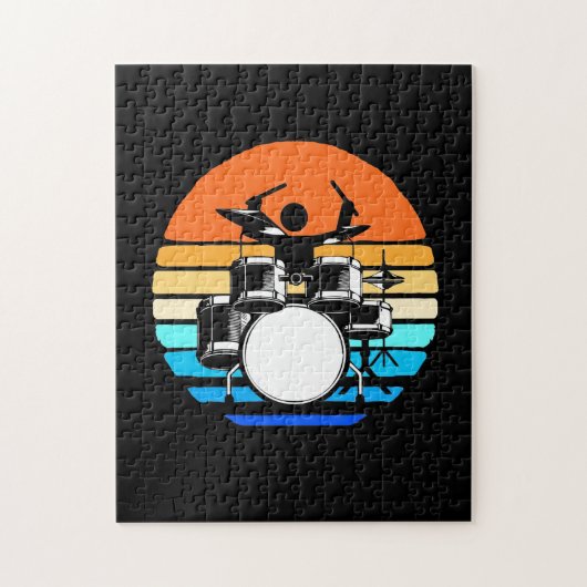 Drummer Retro Legpuzzel (Verticaal)