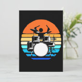 Drummer Retro Vintage Kaart (Staand voorkant)