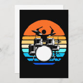 Drummer Retro Vintage Kaart (Voorkant / Achterkant)