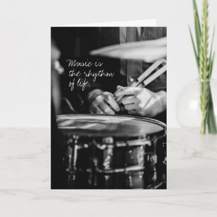 Drummer Rhythm Life Birthday Folded Wenskaart Kaart