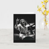 Drummer Rock Jesus Drumming Kaart (Gele Bloem)