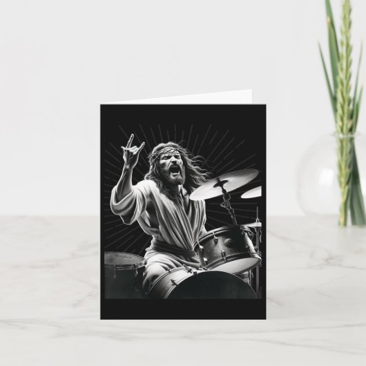 Drummer Rock Jezus Drummen  Kaart (Voorkant)