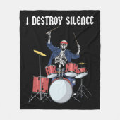 Drummer Rock Music Band Drums I Destroy Silence Fleece Deken (Voorkant)