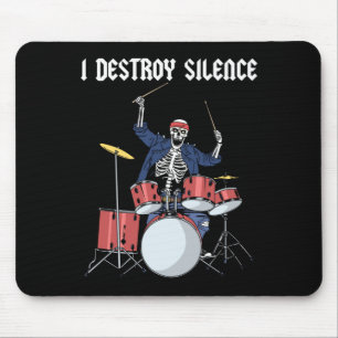 Drummer Rock Music Band Drums I Destroy Silence Muismat