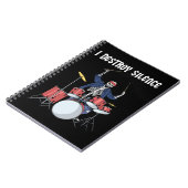 Drummer Rock Music Band Drums I Destroy Silence Notitieboek (Linkerzijde)