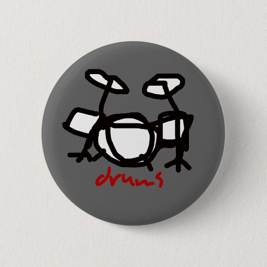 drummer - rockmuziek ronde button 5,7 cm (Voorkant)