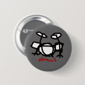 drummer - rockmuziek ronde button 5,7 cm (Voorkant /achterkant)