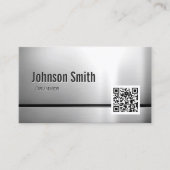 Drummer - roestvrijstalen QR-code Visitekaartje (Voorkant)