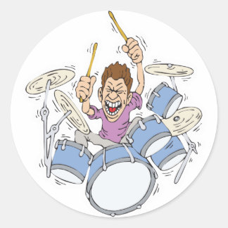 drummer ronde sticker