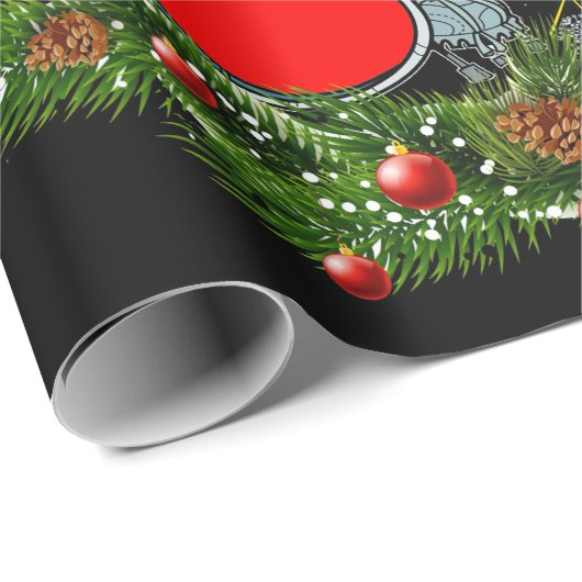 Drummer Santa kerstcadeau drummer Cadeaupapier (Rol Hoek)