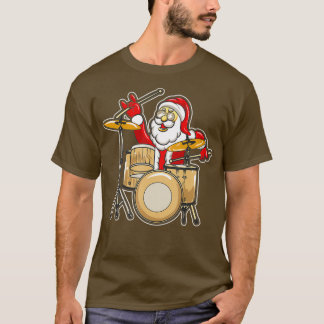 Drummer Santa Kerstkerstkerstkerstschilders T-shirt