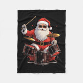 Drummer Santa speelt drums Funny Christmas Drumme Fleece Deken (Voorkant)