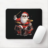 Drummer Santa speelt drums Funny Christmas Drumme Muismat (Met muis)