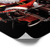 Drummer Santa speelt drums Funny Christmas Drumme Poster (Hoek)