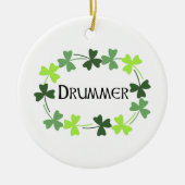 Drummer Shamrock Oval Keramisch Ornament (Voorkant)