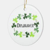 Drummer Shamrock Oval Keramisch Ornament (Links)