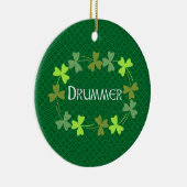 Drummer Shamrock Oval Keramisch Ornament (Rechts)