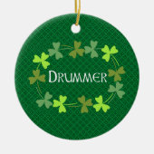 Drummer Shamrock Oval Keramisch Ornament (Voorkant)