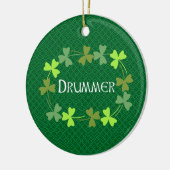 Drummer Shamrock Oval Keramisch Ornament (Links)