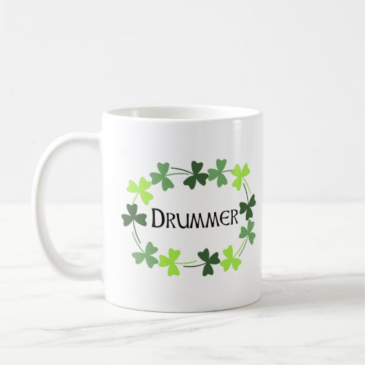 Drummer Shamrock Oval Koffiemok (Links)