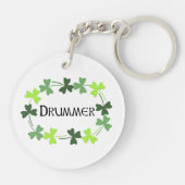 Drummer Shamrock Oval Sleutelhanger (Achterkant)