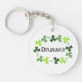 Drummer Shamrock Oval Sleutelhanger (Voorkant)