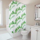 Drummer Shamrocks geschetst Douchegordijn (In situ)