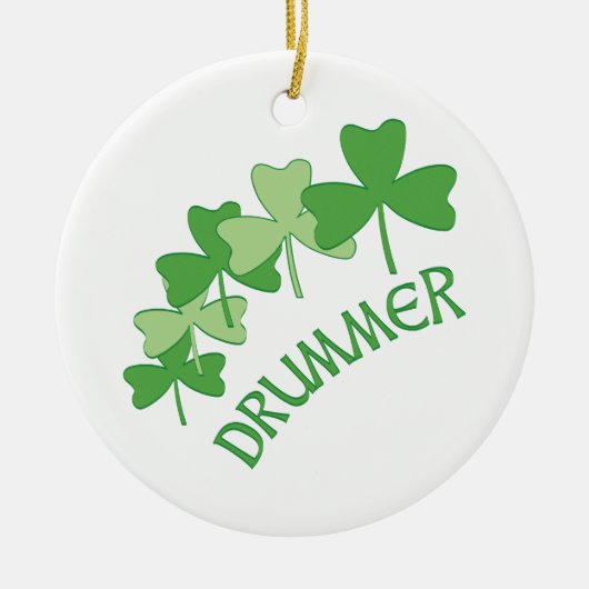 Drummer Shamrocks geschetst Keramisch Ornament (Voorkant)