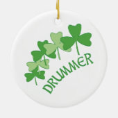 Drummer Shamrocks geschetst Keramisch Ornament (Achterkant)
