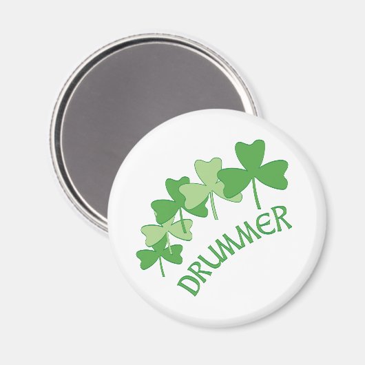 Drummer Shamrocks geschetst Magneet (Voorkant / Achterkant)