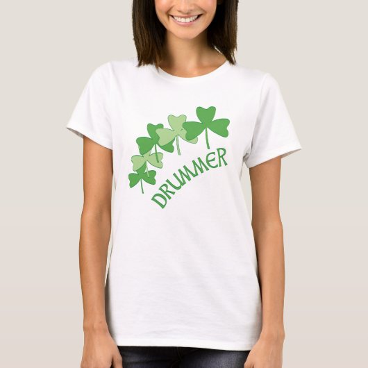 Drummer Shamrocks geschetst T-shirt (Voorkant)