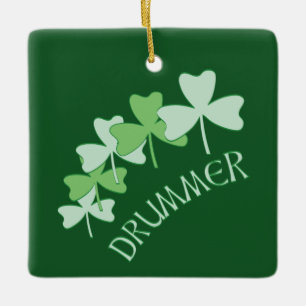 Drummer Shamrocks omlijnd groen Keramisch Ornament