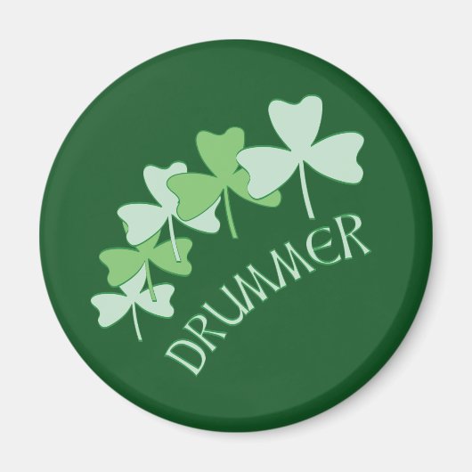 Drummer Shamrocks omlijnd groen Magneet (Voorkant)