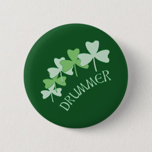 Drummer Shamrocks omlijnd groen Ronde Button 5,7 Cm
