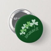 Drummer Shamrocks omlijnd groen Ronde Button 5,7 Cm (Voorkant /achterkant)