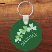 Drummer Shamrocks omlijnd groen Sleutelhanger (Achterkant)