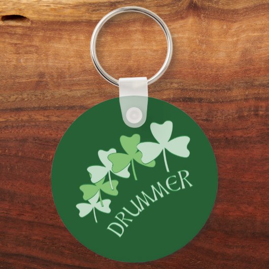 Drummer Shamrocks omlijnd groen Sleutelhanger (Voorkant)
